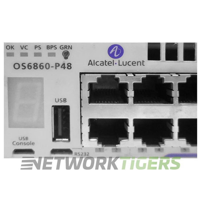 Alcatel-Lucent OS6860E-P48-US 48x 1GB PoE RJ45 4x 10GB SFP+ Switch