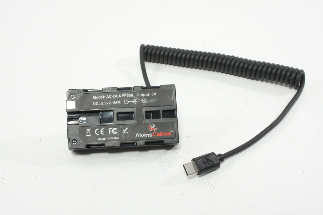 Alvin's Cables USB-C Dummy Battery for Sony NP-F550