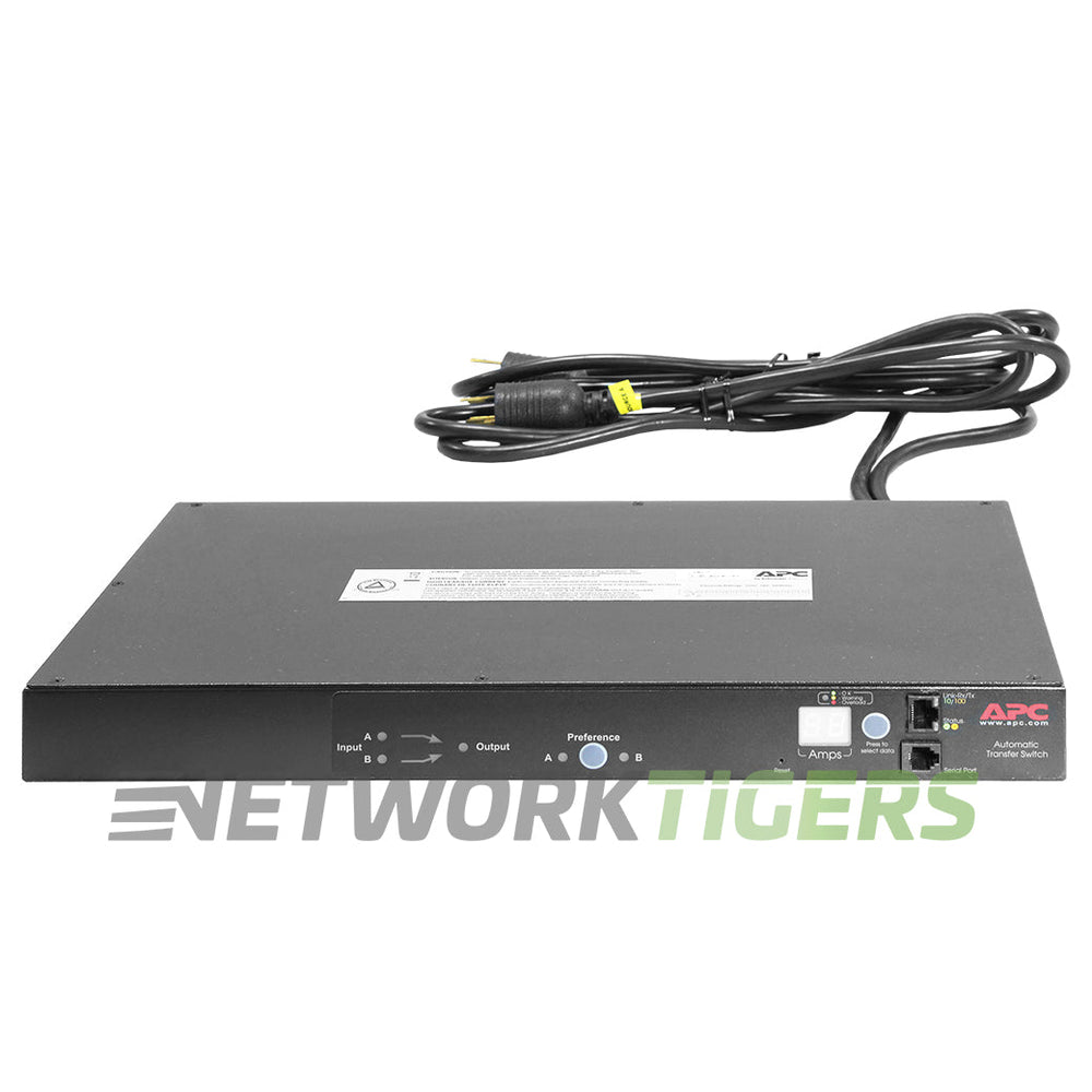 APC AP7752 1x NEM A L5-20P 10x NEM A 5-20R 1U 120V 20A Auto Transfer Switch