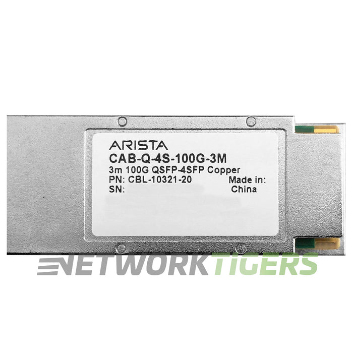 Arista CAB-Q-4S-100G-3M 3m 100GB QSFP to 4x 25GB SFP28 DA Breakout Cable