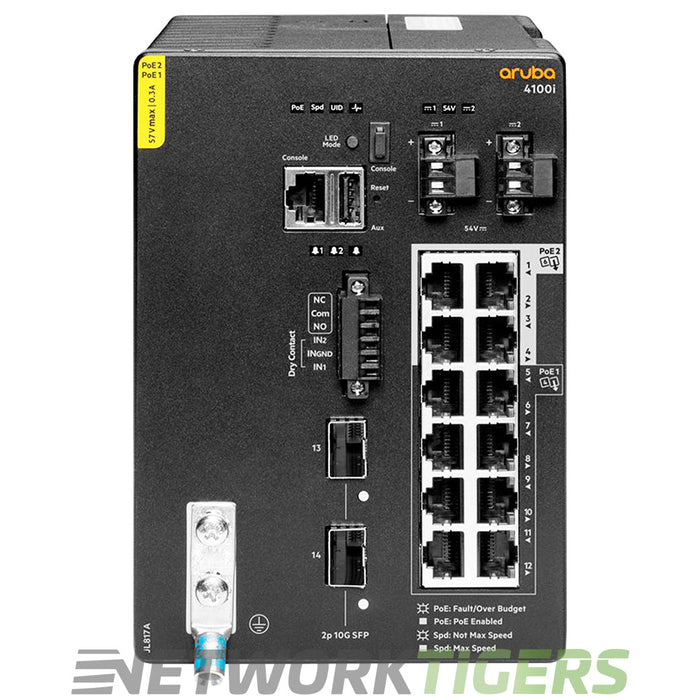 NEW HPE Aruba JL817A CX 4100i Series 12x 1GB PoE RJ45 2x 10GB SFP+ Switch