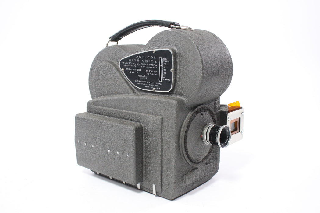 Auricon 16mm Sound-On-Film Camera CM-72 with RA30-21093-A7 and E-6 Microphone AS-IS