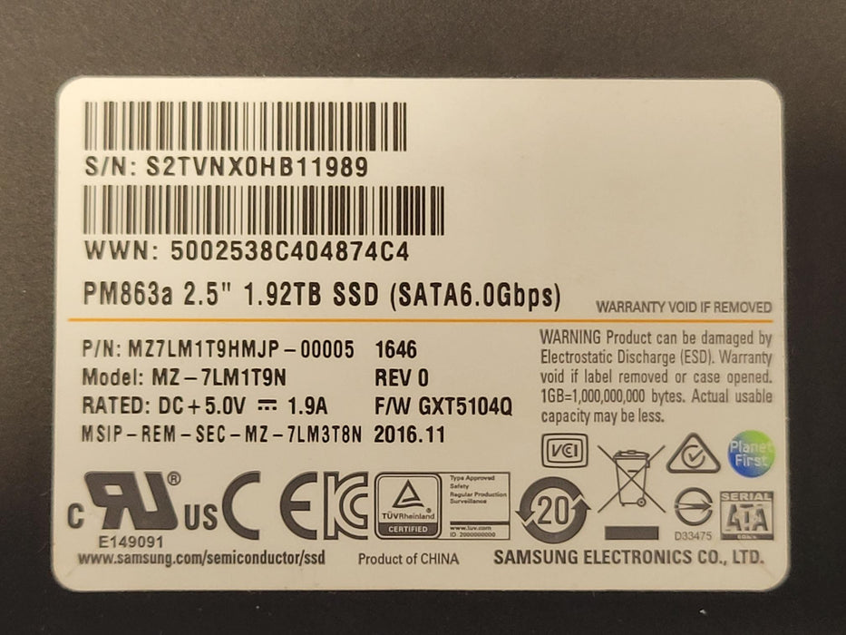 Nimble Storage 1.92TB 6Gb/s 2.5" SATA SSD CS/AF/HF | Q8F87A | SP-SSD-1920GB-DFC