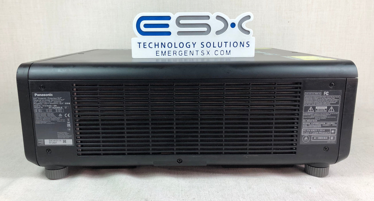 Panasonic PT-RZ690LBU Projector | No remote | Tape Residue