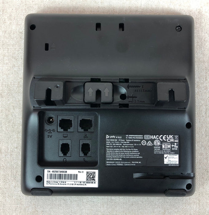 Polycom Poly Edge B30 IP phone set, 2201-49825-001, 48V adapter