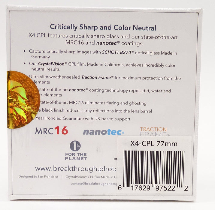 Breakthrough Photography X4 Circular Polarizer 77mm