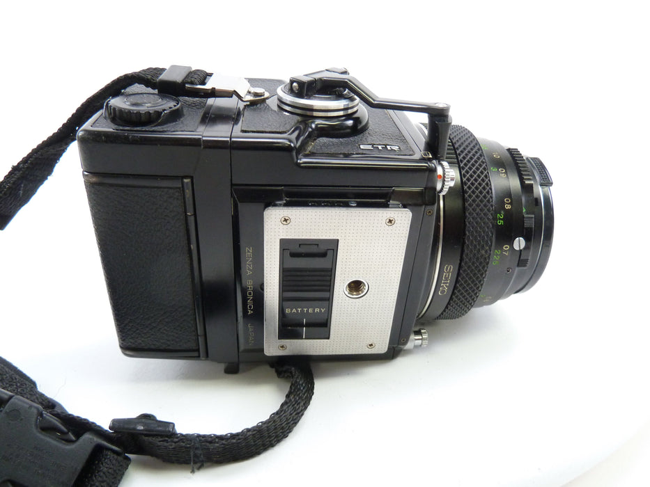 Bronica ETR Outfit with 75MM F2.8 Lens, 120 Back, and Waist Level Finder