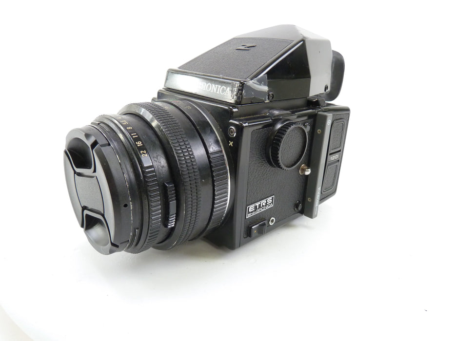 Bronica ETRS Kit with 75MM F2.8 Lens, 120 Back, and Prism Finder