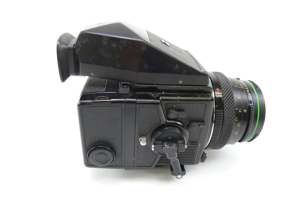 Bronica ETRSi Camera Kit with 75MM F2.8 Lens, 220 Back, and Prism Finder