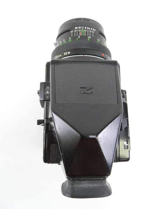Bronica ETRSi Camera Outfit with 75MM F2.8 Lens, 120 Back, and Prism Finder E