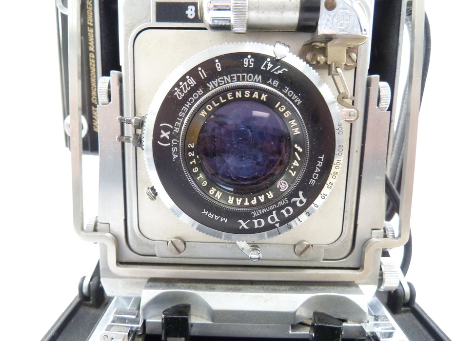 Busch Pressman Model D 4X5 Camera with Wollensak 135MM f4.7 Raptor Lens