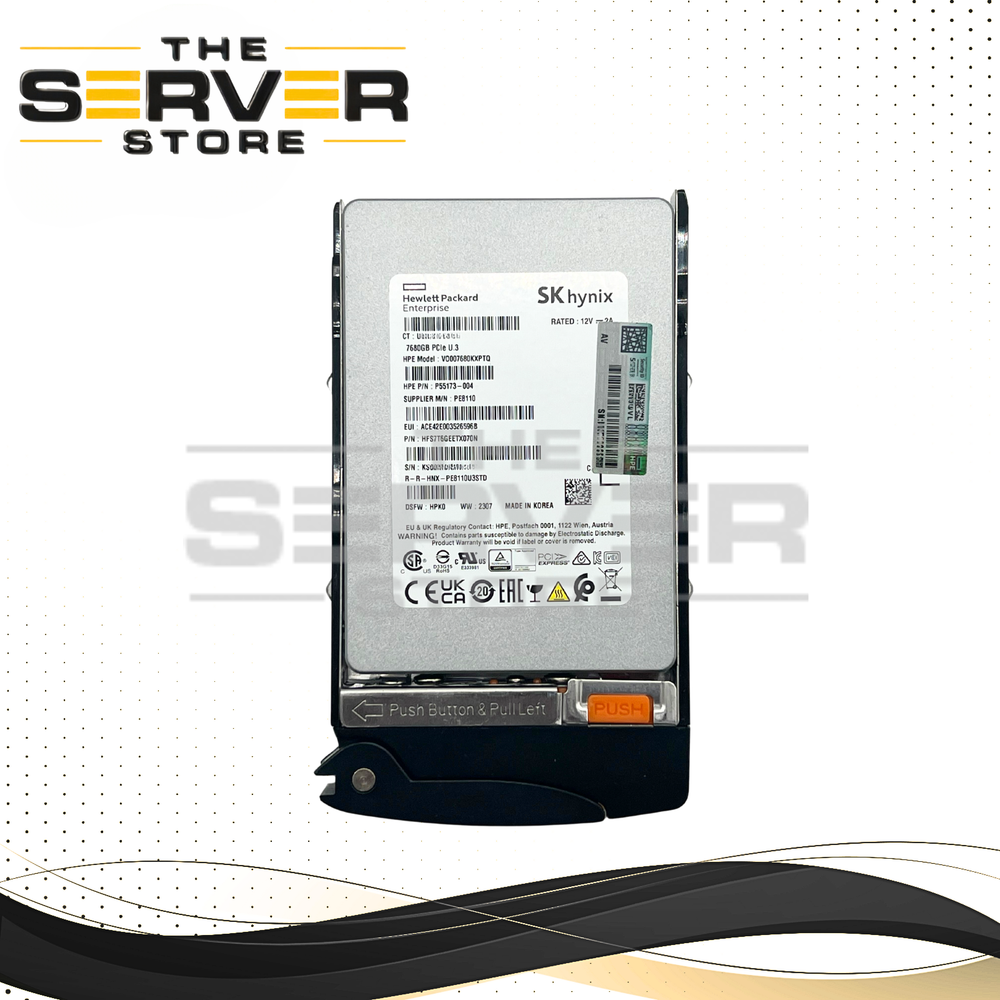 SK Hynix 7.68TB NVMe U.3 PCIe Gen 4.0 x4 RI SFF 2.5" 15mm SSD for Supermicro Server PE8110 Series
