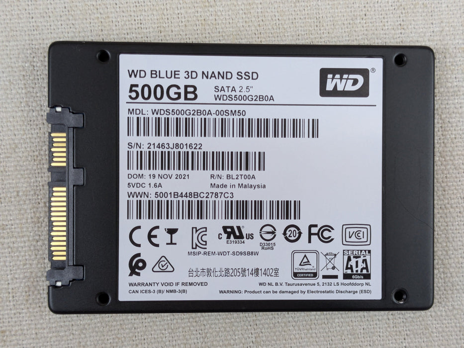 Western Digital WDS500G2B0A-00SM50 WD Blue 500GB 2.5” SATA SSD