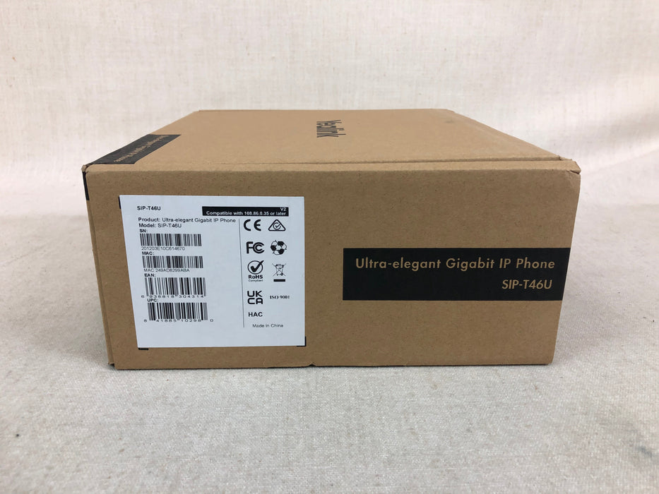 Yealink SIP-T46U Ultra-Elegant IP phone w/ 5V AC adapter