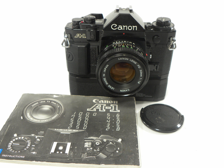 Canon A-1 35mm SLR w/FD 50mm f1.8 and Auto Winder