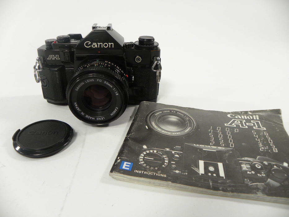 Canon A-1 35mm SLR w/FD 50mm f1.8 (Black)