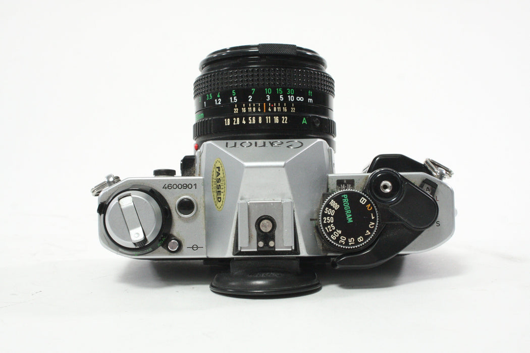 Canon AE-1 35mm SLR Camera with 50mm f/1.8 FD Lens