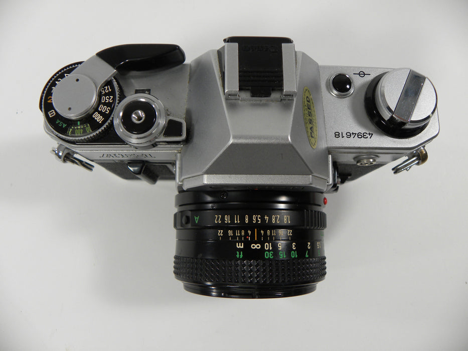 Canon AE-1 35mm SLR with a 50mm f/1.8 FD Lens