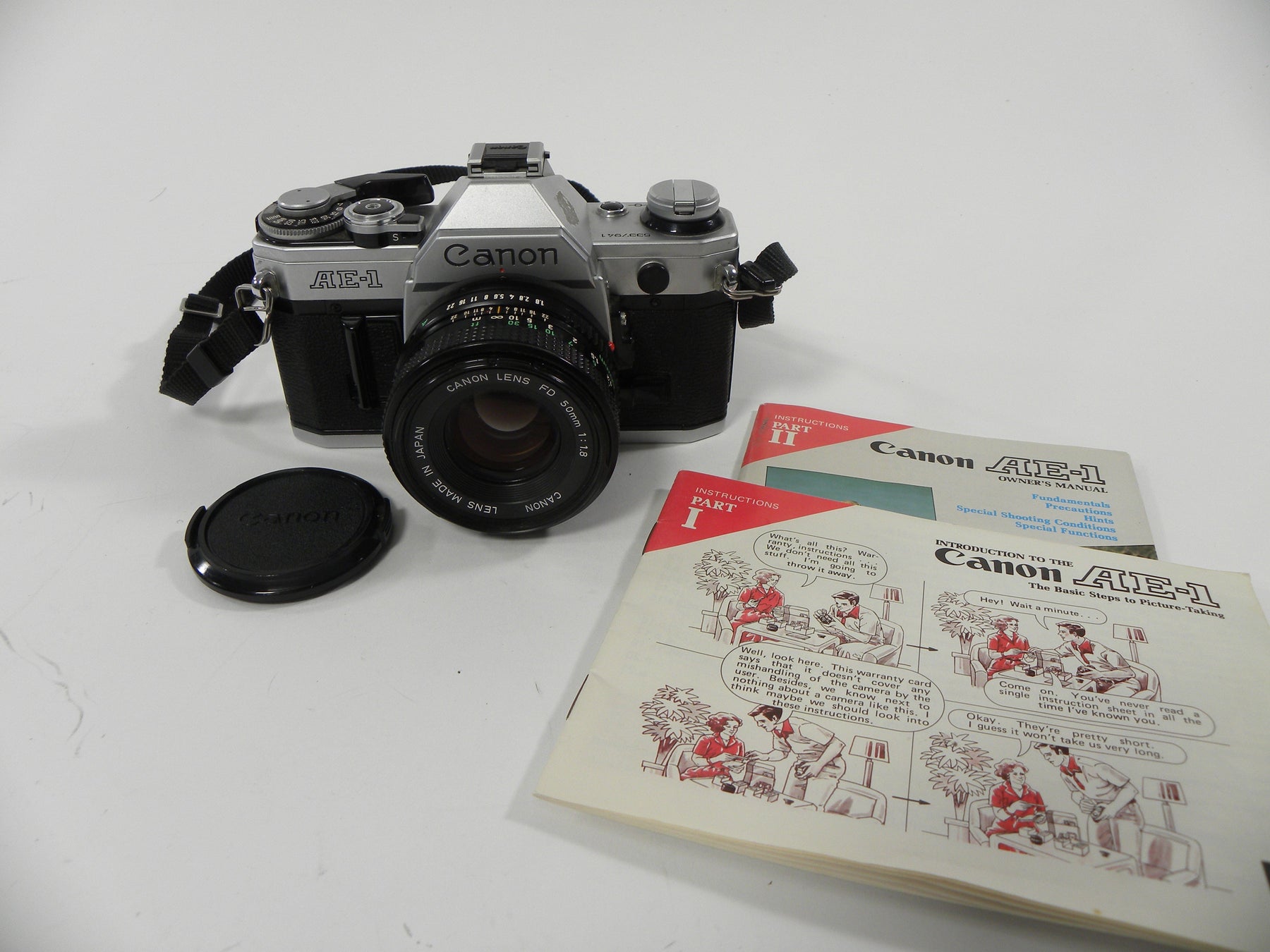 Canon AE-1 35mm SLR Camera with a 50mm f/1.8 FD Lens
