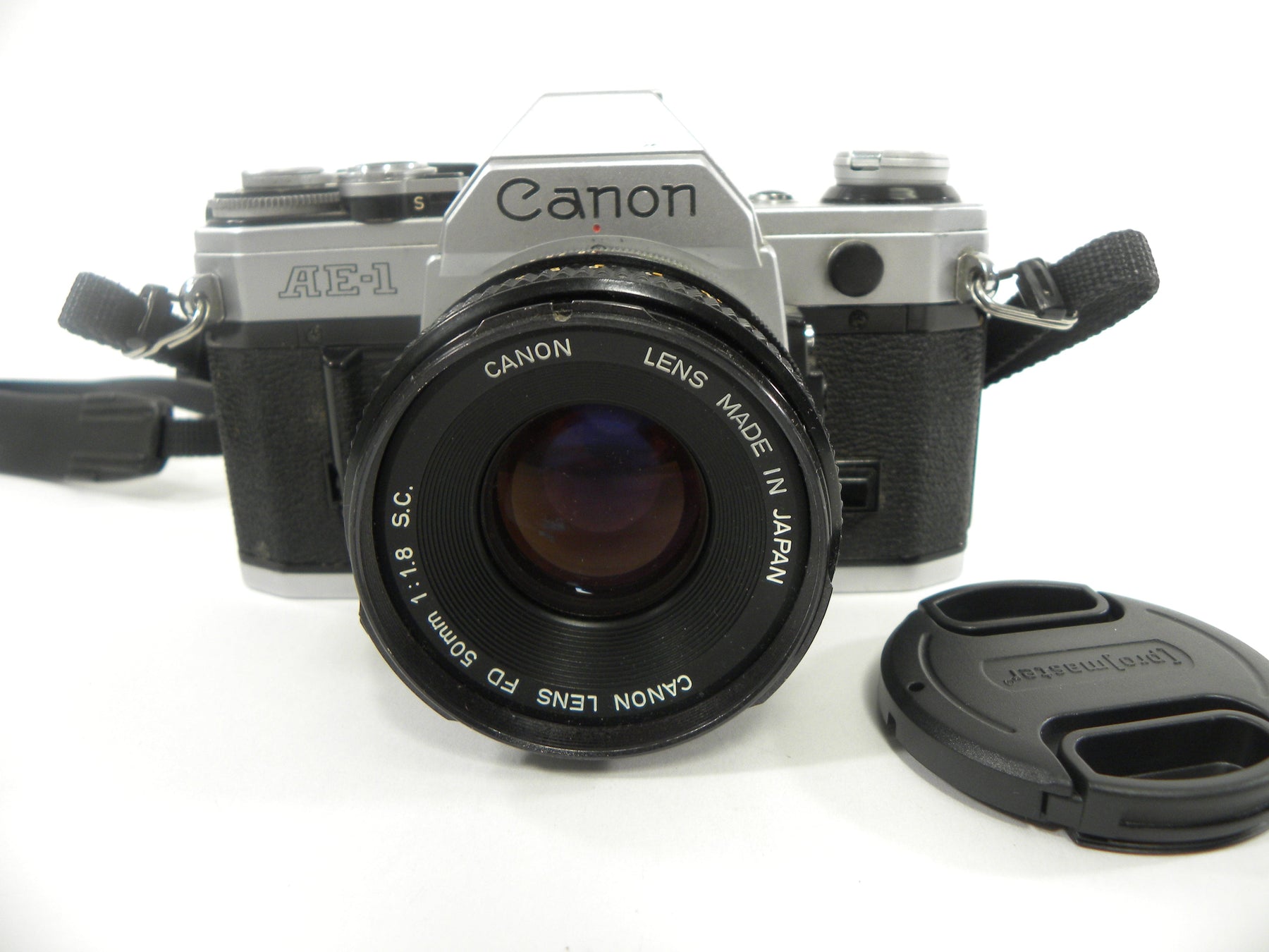 Canon AE-1 35mm SLR with a 50mm f/1.8 S.C. FD Lens