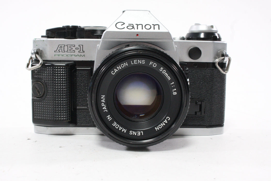 Canon AE-1 Program 35mm SLR Camera with 50mm f/1.8 FD Lens