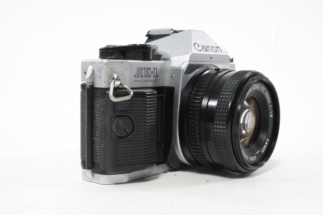 Canon AE-1 Program 35mm SLR Camera with 50mm f/1.8 FD Lens