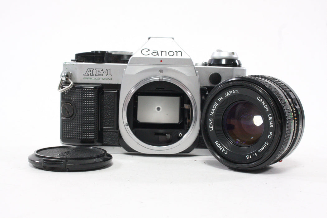 Canon AE-1 Program 35mm SLR Camera with 50mm f/1.8 FD Lens