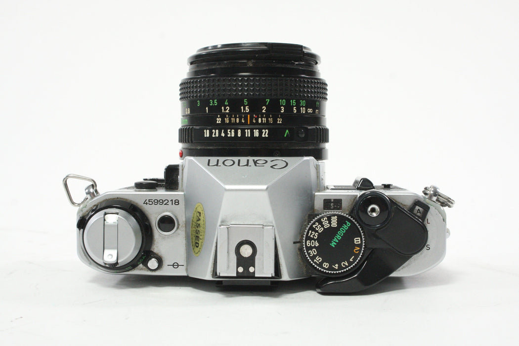 Canon AE-1 Program 35mm SLR Camera with 50mm f/1.8 FD Lens