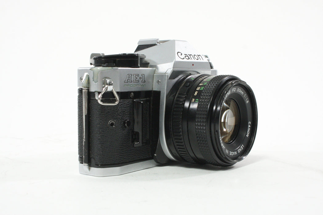 Canon AE-1 Program 35mm SLR Camera with 50mm f/1.8 FD Lens