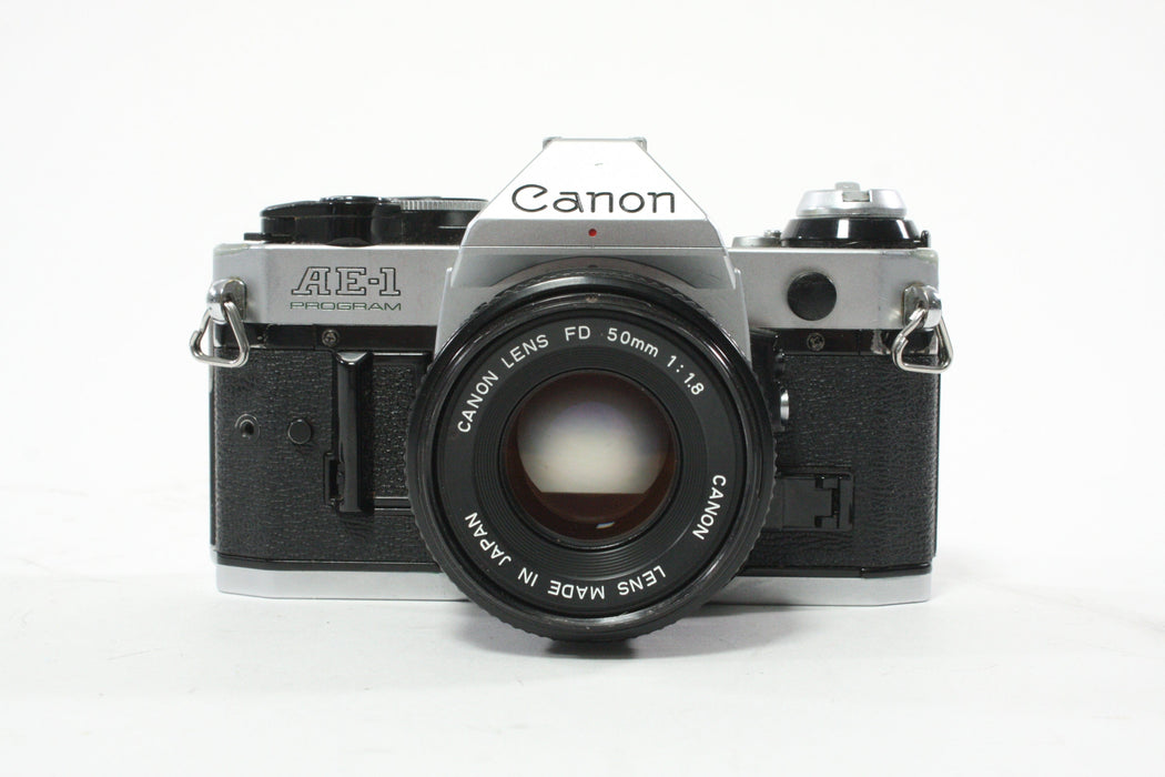 Canon AE-1 Program 35mm SLR Camera with 50mm f/1.8 FD Lens