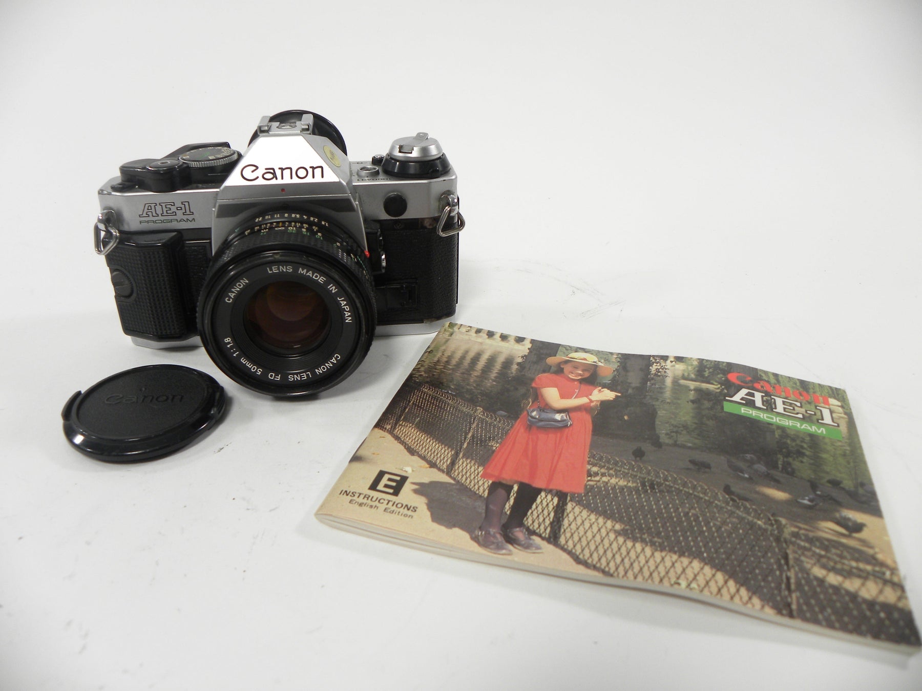 Canon AE-1 Program 35mm SLR Camera with a 50mm f/1.8 Lens