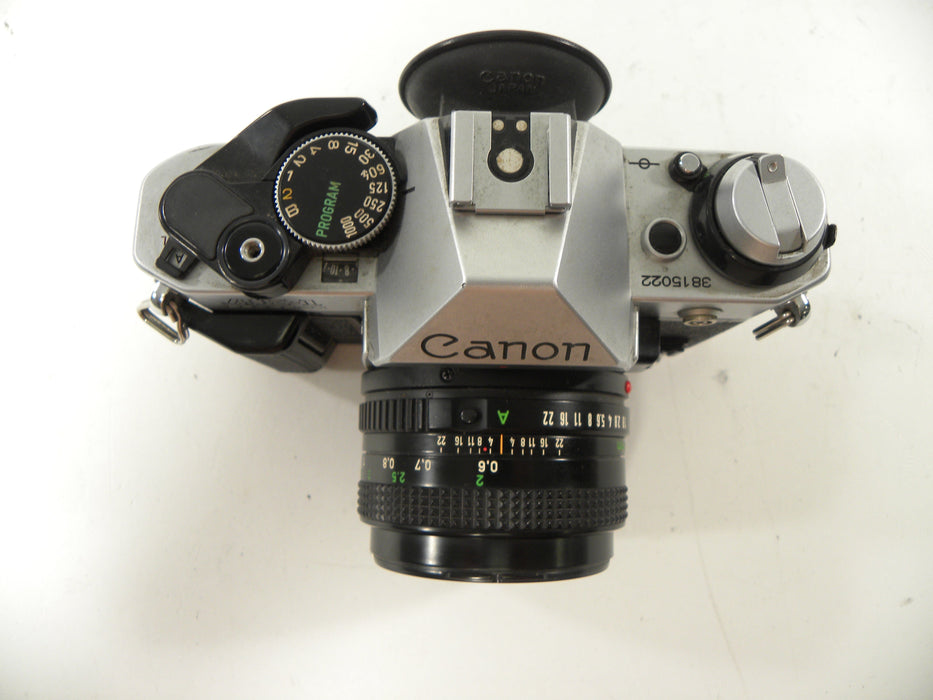Canon AE-1 Program 35mm SLR Camera with 50mm f/1.8 FD Lens