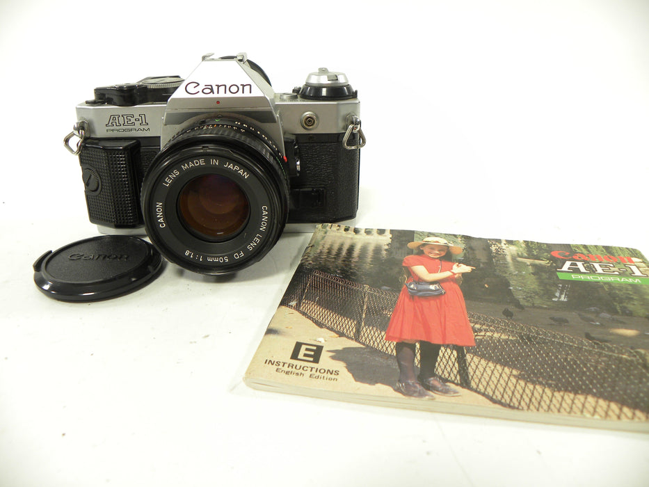 Canon AE-1 Program 35mm SLR Camera with 50mm f/1.8 FD Lens