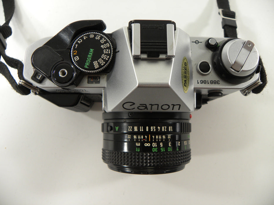 Canon AE-1 Program 35mm SLR Camera with a 50mm f/1.8 FD Lens