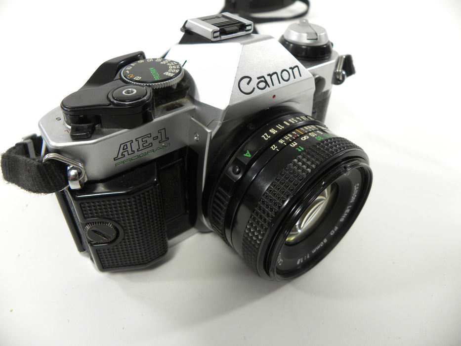 Canon AE-1 Program 35mm SLR Camera with a 50mm f/1.8 FD Lens