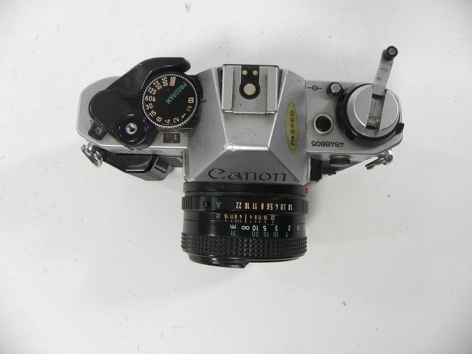 Canon AE-1 Program 35mm SLR w/FD 50mm f1.8 (Parts or Repair) See Discrtiption