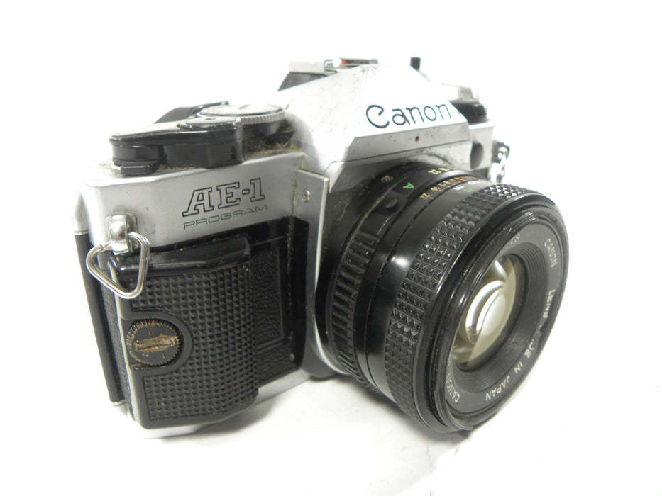 Canon AE-1 Program 35mm SLR w/FD 50mm f1.8 (Parts or Repair) See Discrtiption