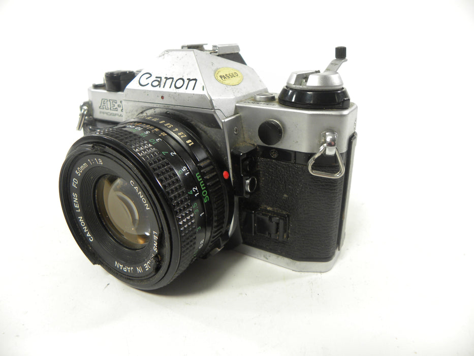 Canon AE-1 Program 35mm SLR w/FD 50mm f1.8 (Parts or Repair) See Discrtiption