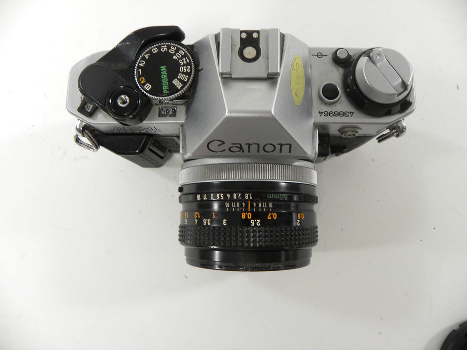 Canon AE-1 Program 35mm SLR Camera with a 50mm f/1.8 S.C. FD Lens