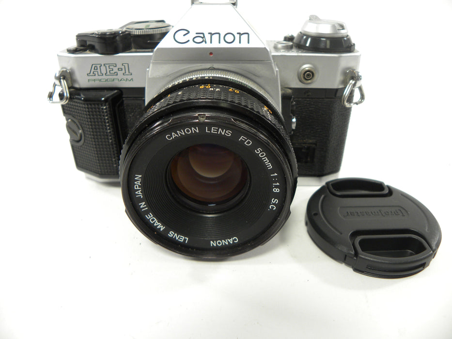 Canon AE-1 Program 35mm SLR Camera with a 50mm f/1.8 S.C. FD Lens