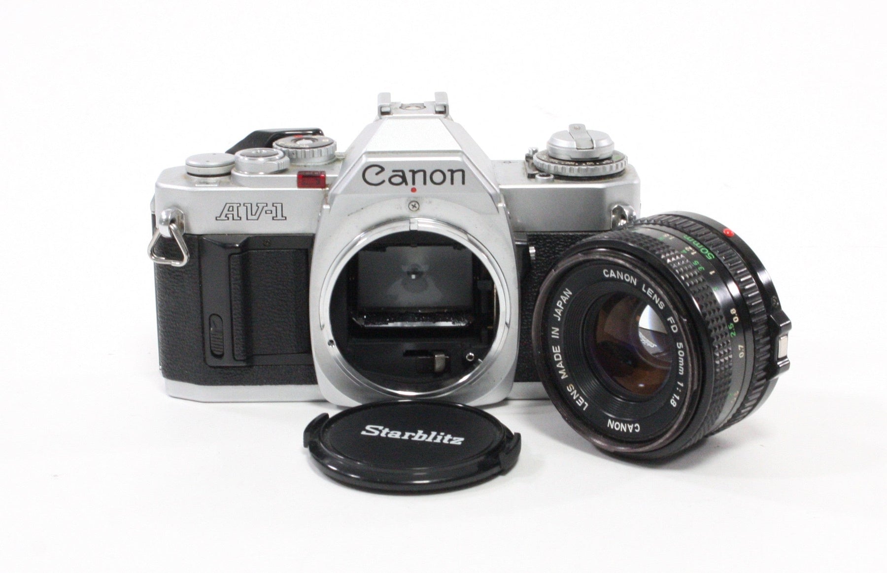 Canon AV-1 35mm SLR Camera with 50mm f/1.8 FD Lens
