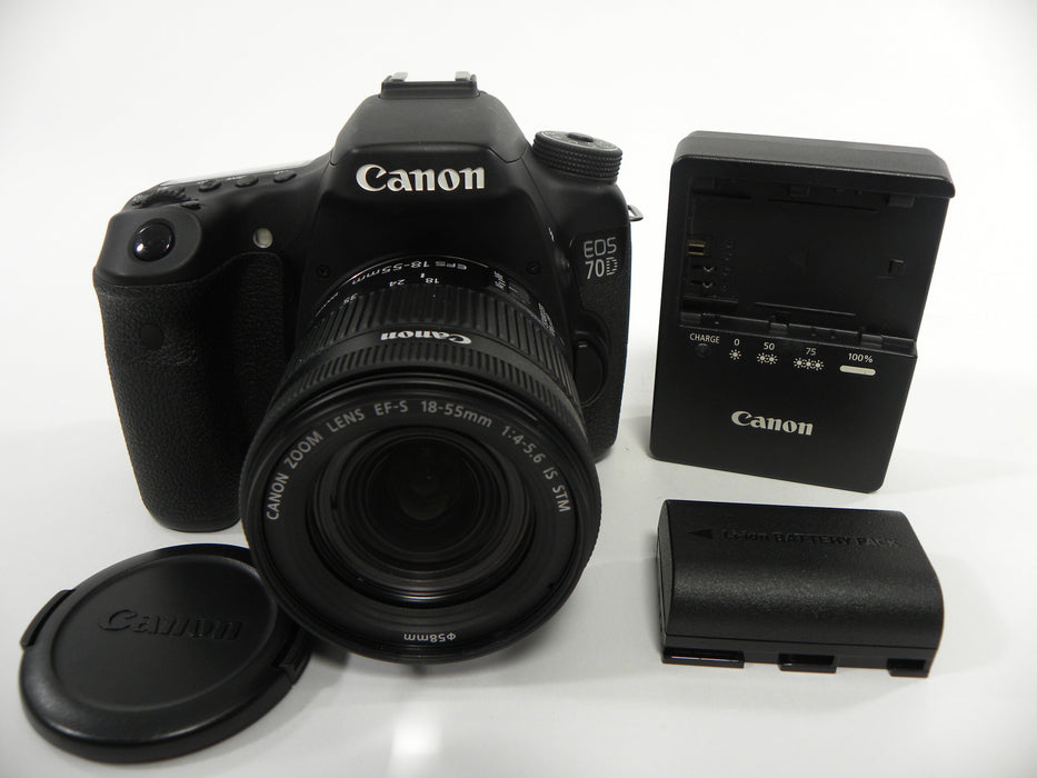 Canon EOS 70D 20.2mp Digital SLR w/EF-S 18-55 IS STM Shutter Ct. 13,227