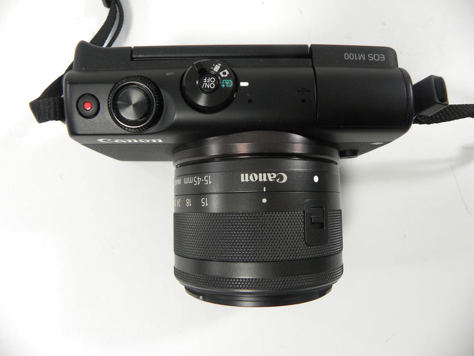 Canon EOS M100 24.2mp Digital Mirroless camera w/EF-M 15-45mm f3.5-6.3 IS STM