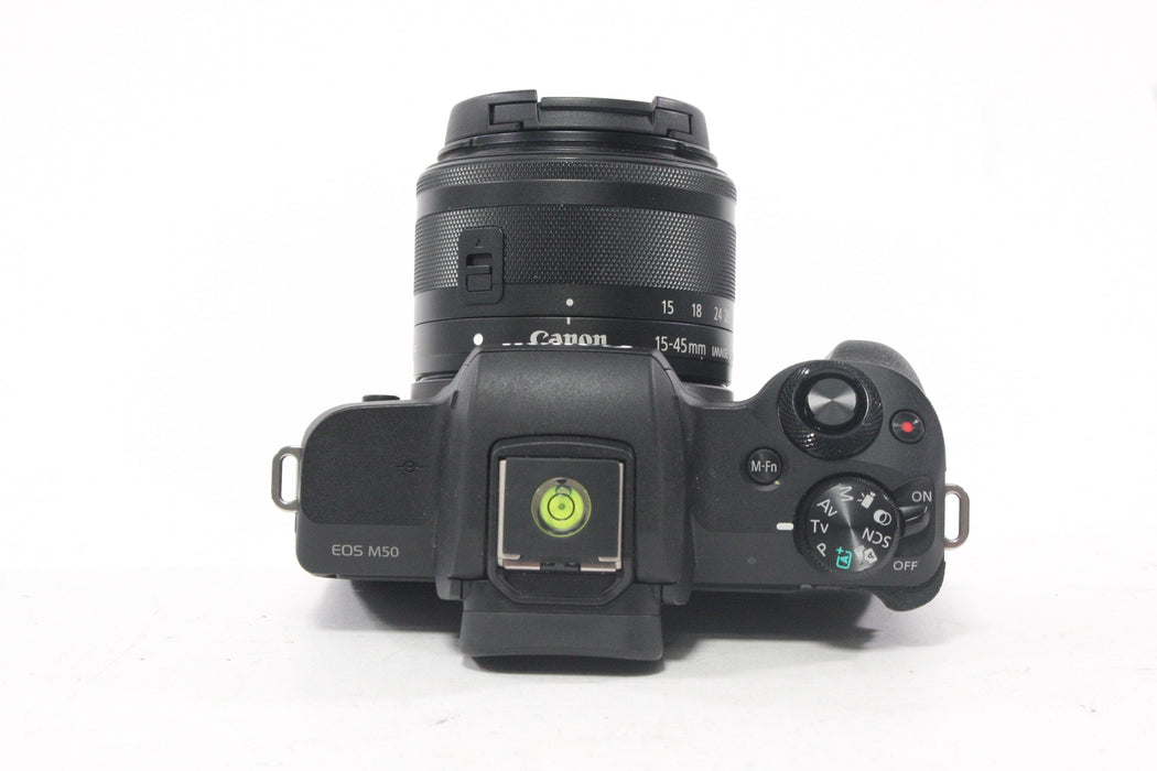 Canon EOS M50 Mirrorless with 15-45mm f/3.5-6.3 IS STM EF-M Shutter less than 2,000