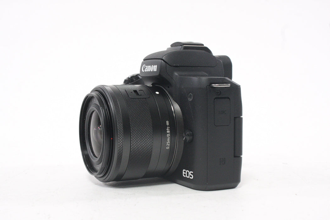 Canon EOS M50 Mirrorless with 15-45mm f/3.5-6.3 IS STM EF-M Shutter less than 2,000