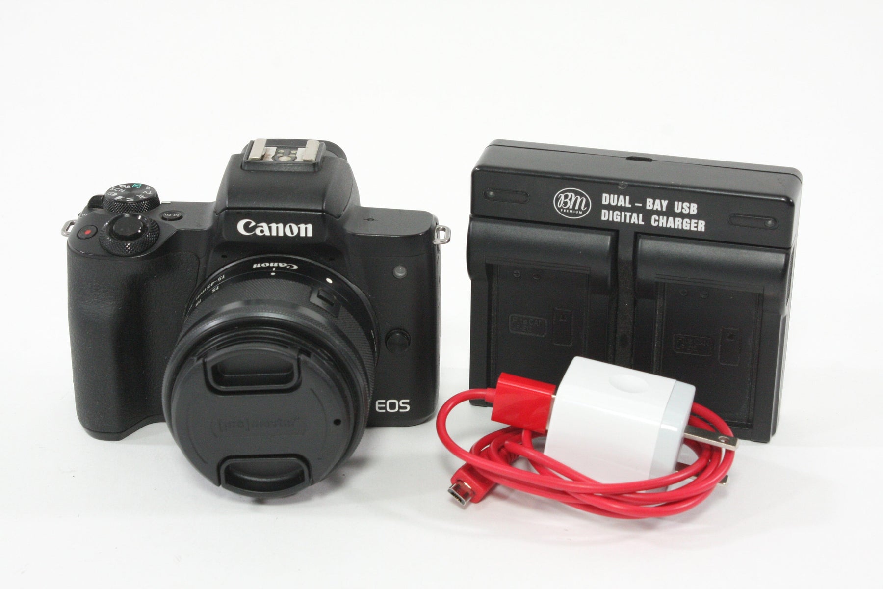 Canon EOS M50 with 15-45mm F3.5-6.3 IS STM Lens - Shutter Count 8000