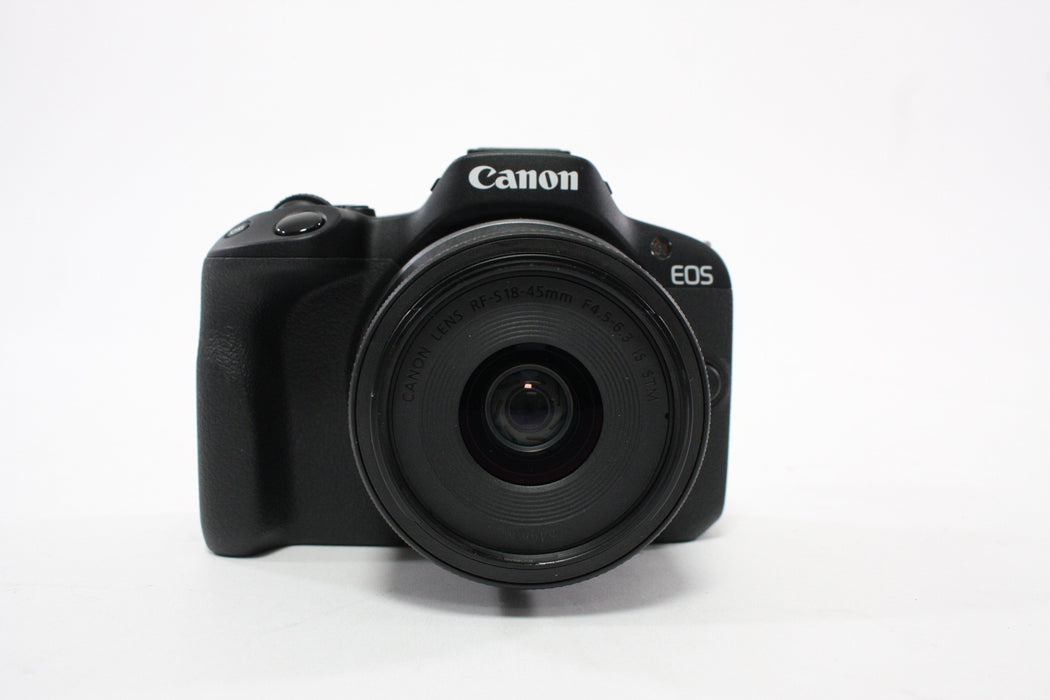 Canon EOS R50 Mirrorless Camera with 18-45mm f/4.5-5.3 IS STM SC 1,000 or less