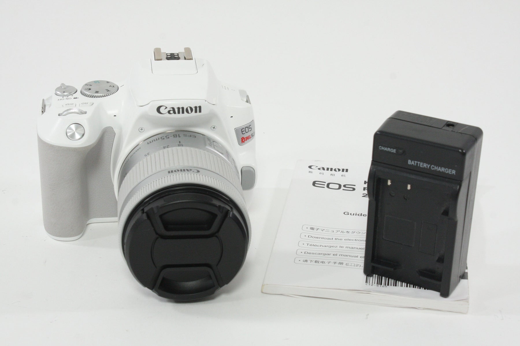 Canon EOS Rebel SL3 w/18-55mm F4-5.6 IS STM (White) Shutter Count 5000