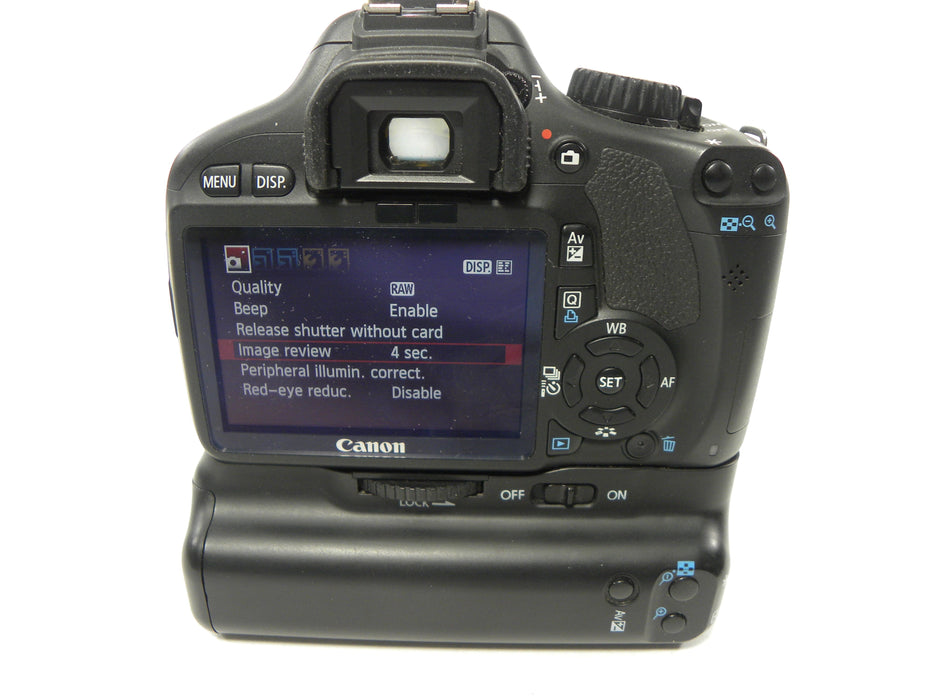 Canon EOS Rebel T2i 18mp Digital SLR w/EF-S 18-55 and grip S/C 2,489