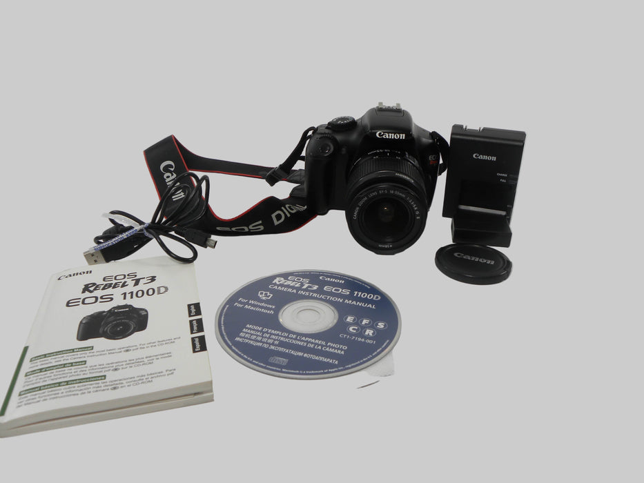 Canon EOS Rebel T3 12.mp Digital SLR w/EF-S 18-55 IS II Shutter Ct. 1,545